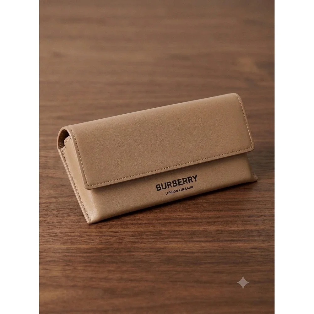 Burberry London England Tan Beige Folding Sunglasses Eyeglasses Case Magnetic‎